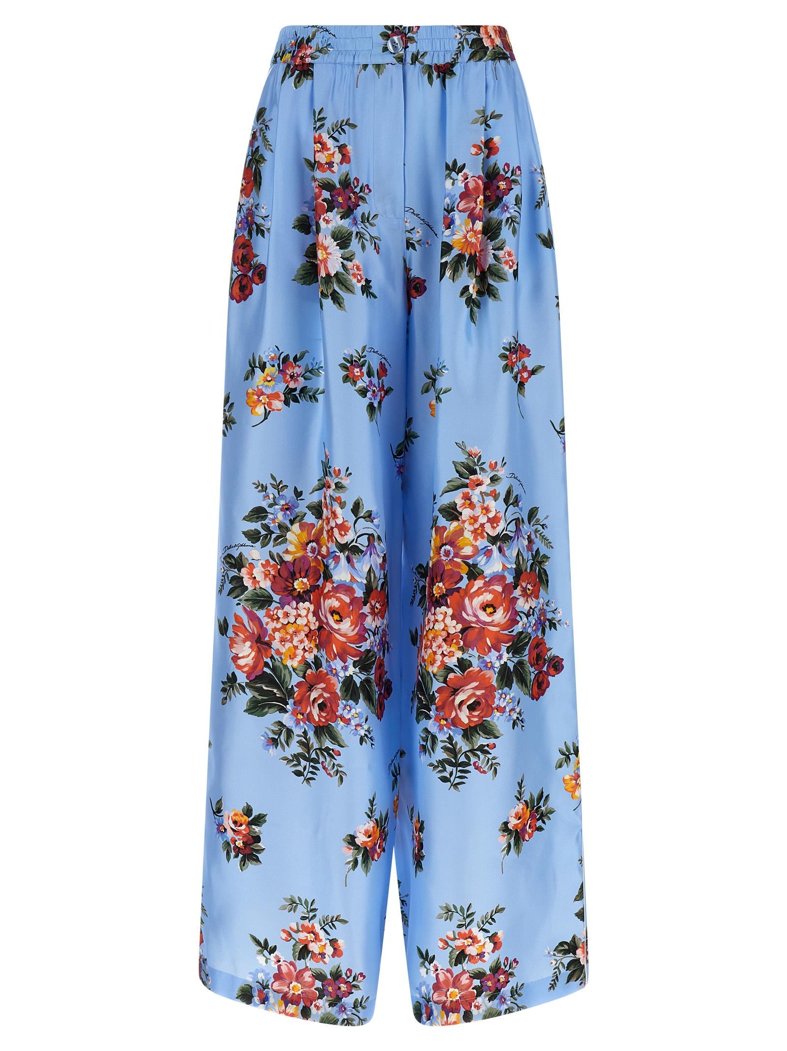 dolce & gabbana dolce pants light blue silk - women