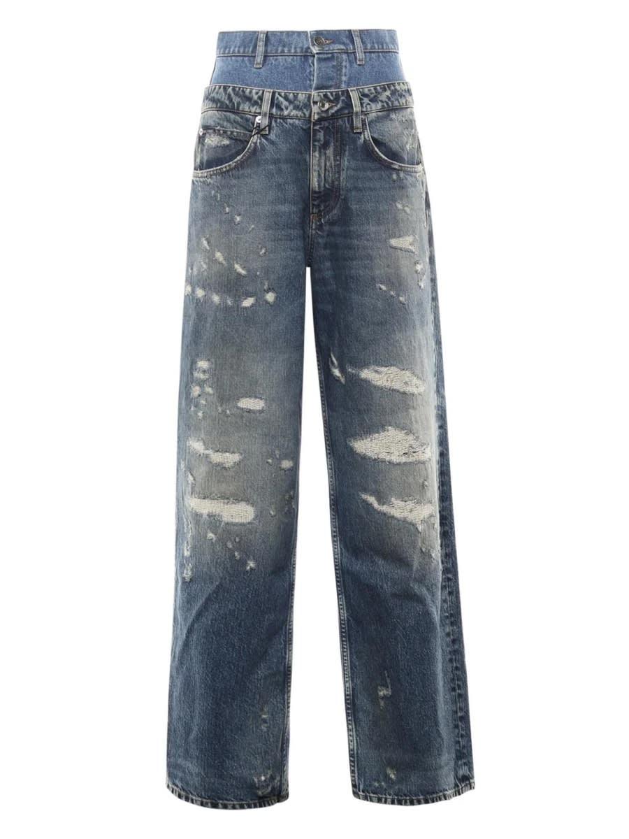 dolce & gabbana double layer denim jeans
