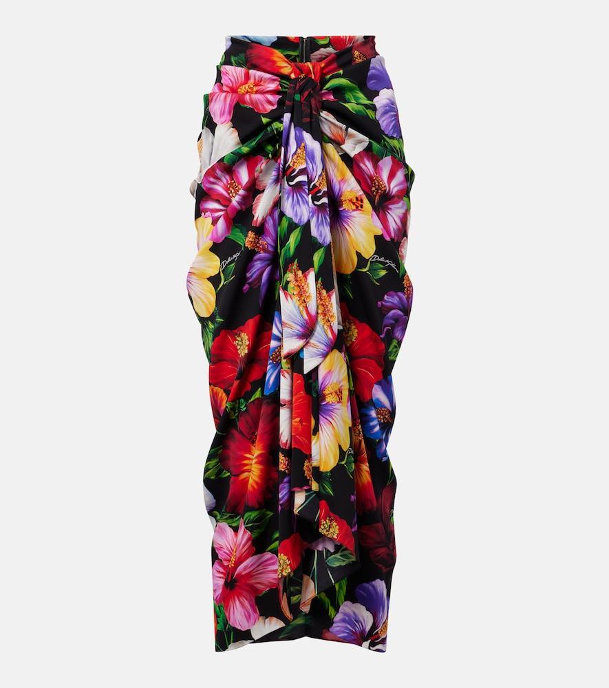 dolce & gabbana draped floral silk