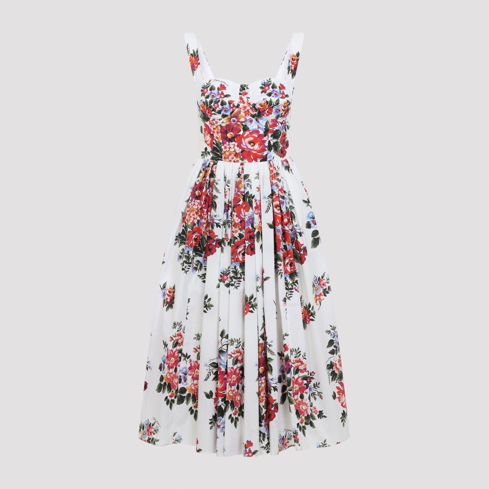 dolce & gabbana dress zo mazz fiori f bianco cotton - women