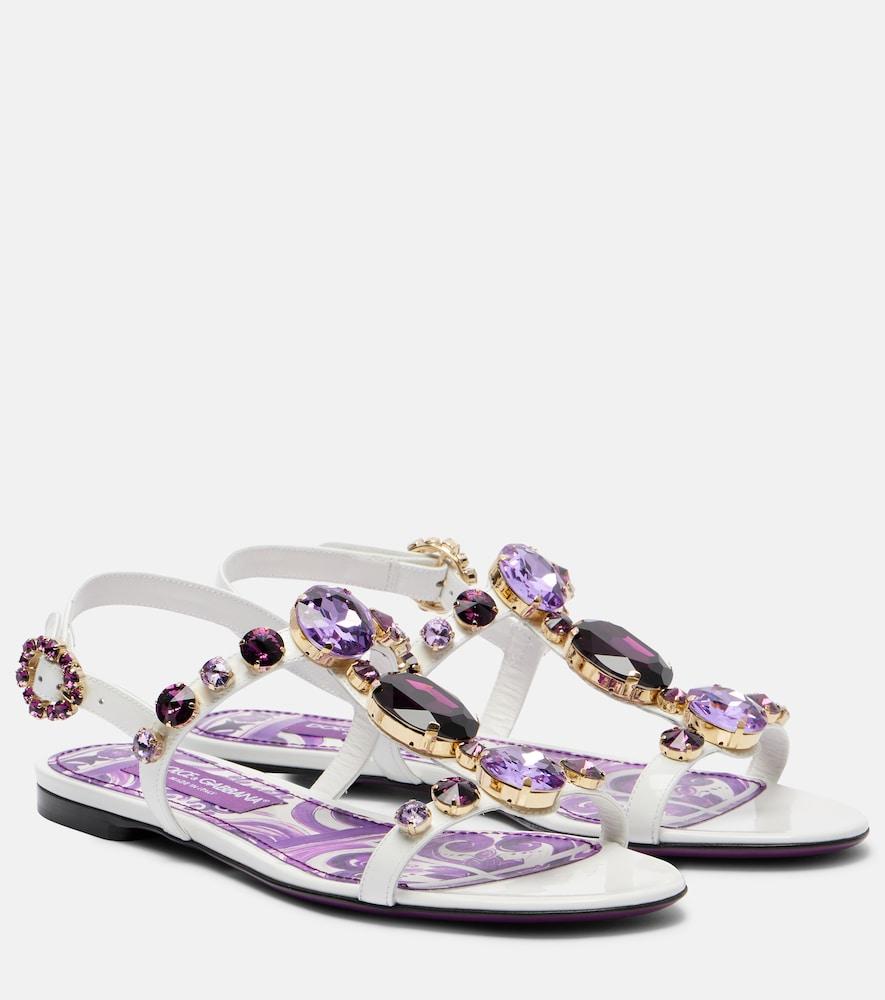 dolce & gabbana embellished leather slingback sandals
