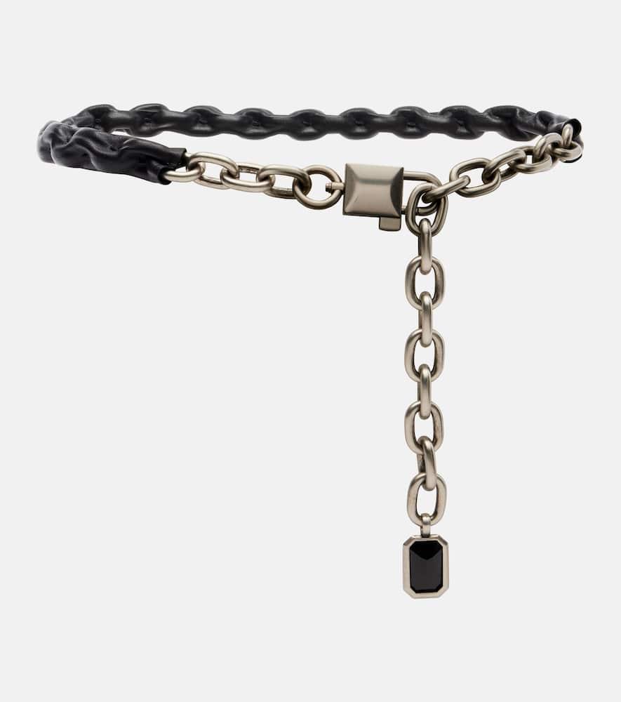 dolce & gabbana embellished leather