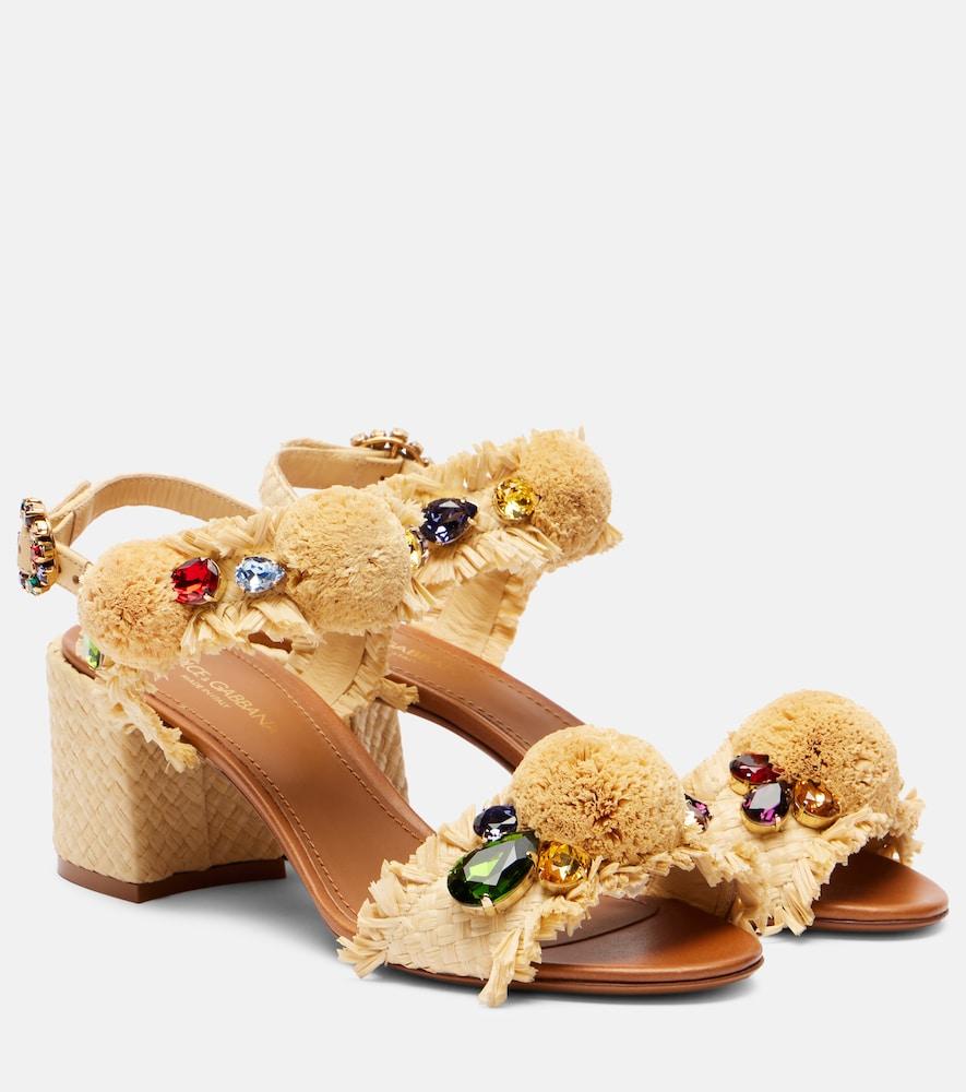 dolce & gabbana embellished raffia