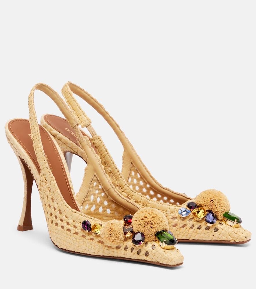 dolce & gabbana embellished raffia
