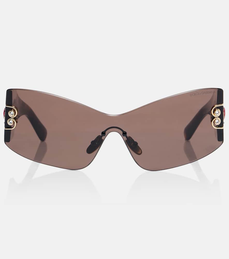 dolce & gabbana embellished rectangular sunglasses