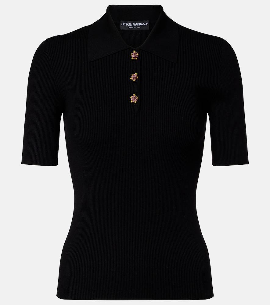 dolce & gabbana embellished ribbed