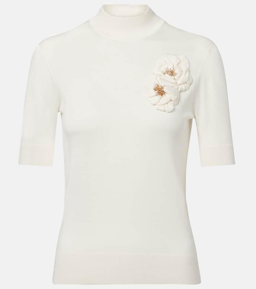 dolce & gabbana embellished turtleneck silk top