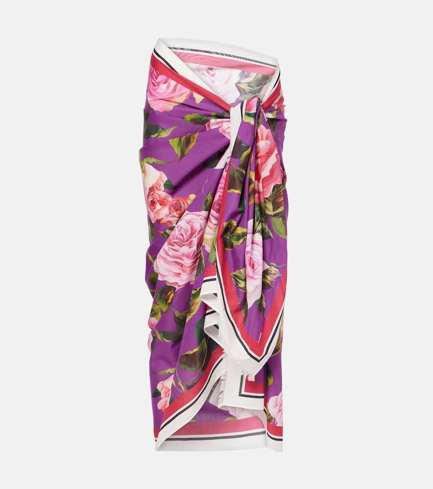 dolce & gabbana floral cotton beach cover