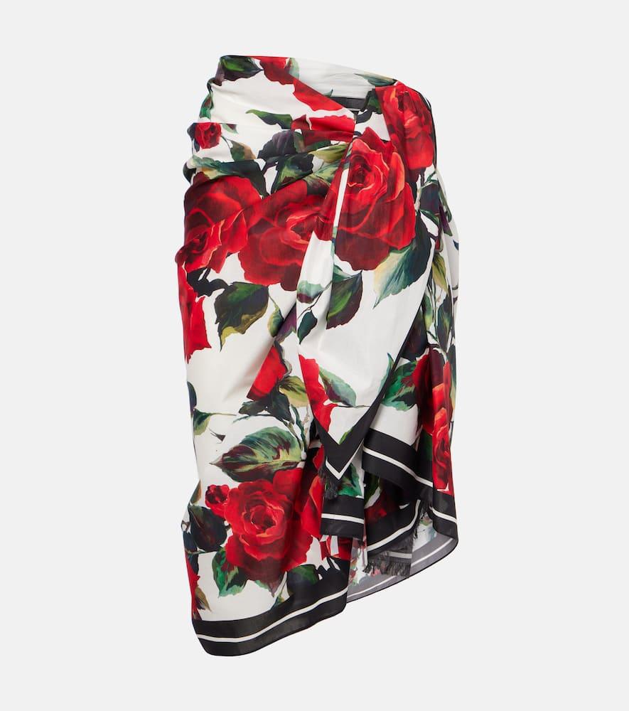 dolce & gabbana floral cotton beach cover