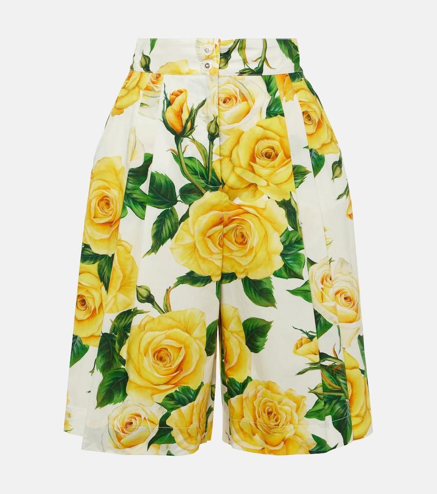 dolce & gabbana floral cotton bermuda shorts