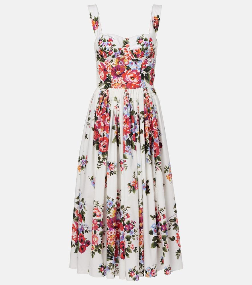 dolce & gabbana floral cotton bustier dress