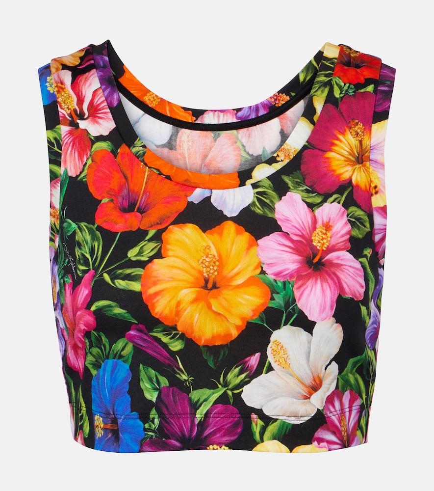dolce & gabbana floral cotton crop top