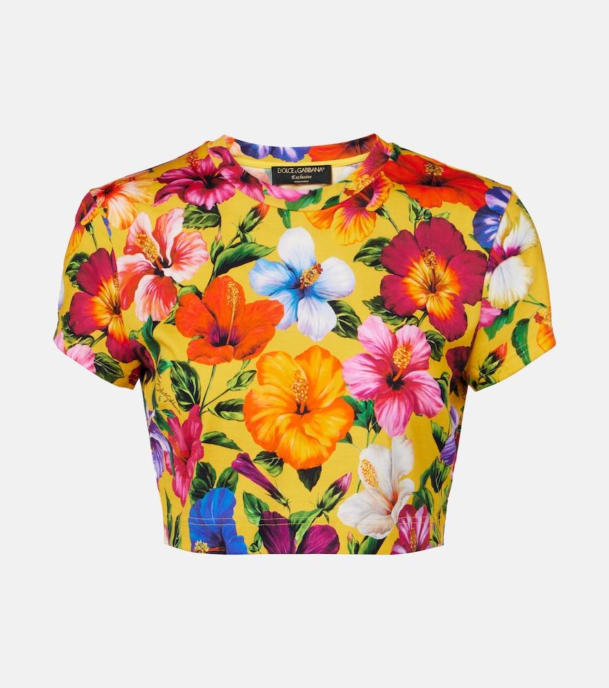dolce & gabbana floral cotton crop top