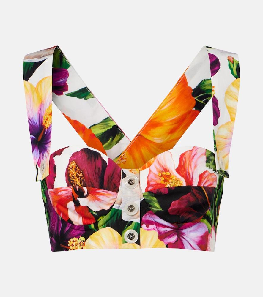 dolce & gabbana floral cotton crop top