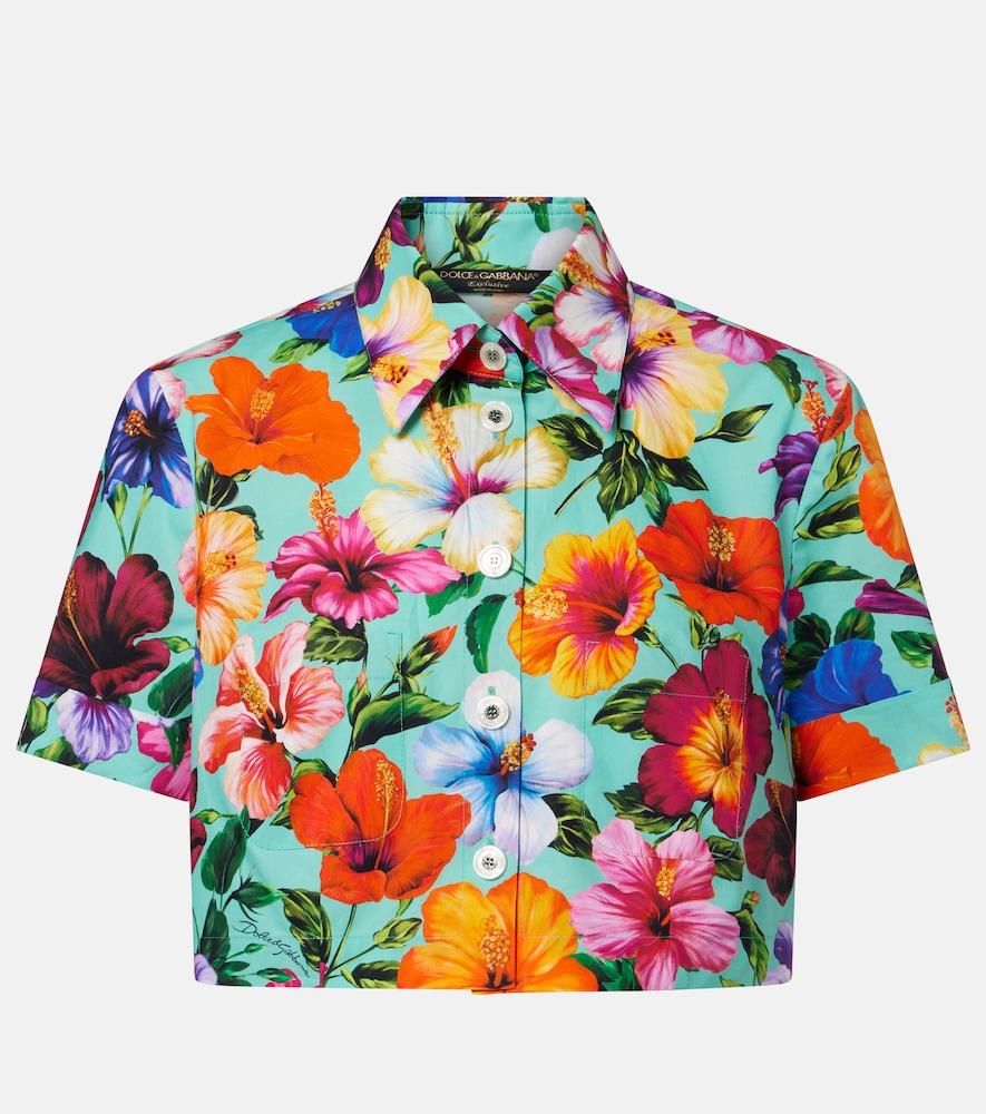 dolce & gabbana floral cotton crop top
