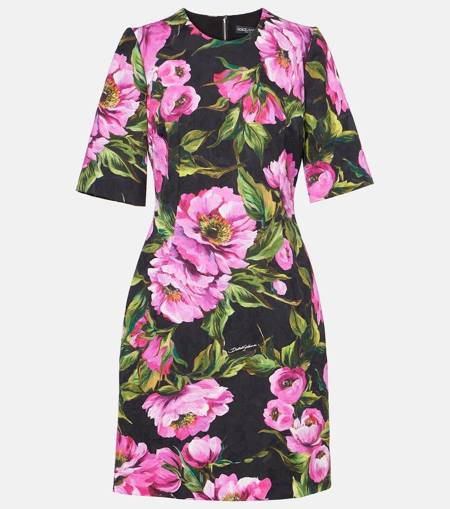 dolce & gabbana floral cotton jacquard minidress
