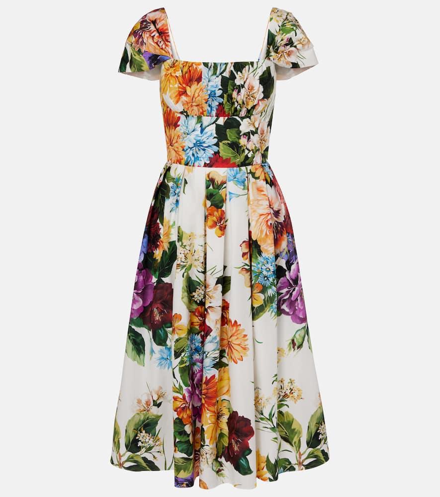 dolce & gabbana floral cotton midi dress