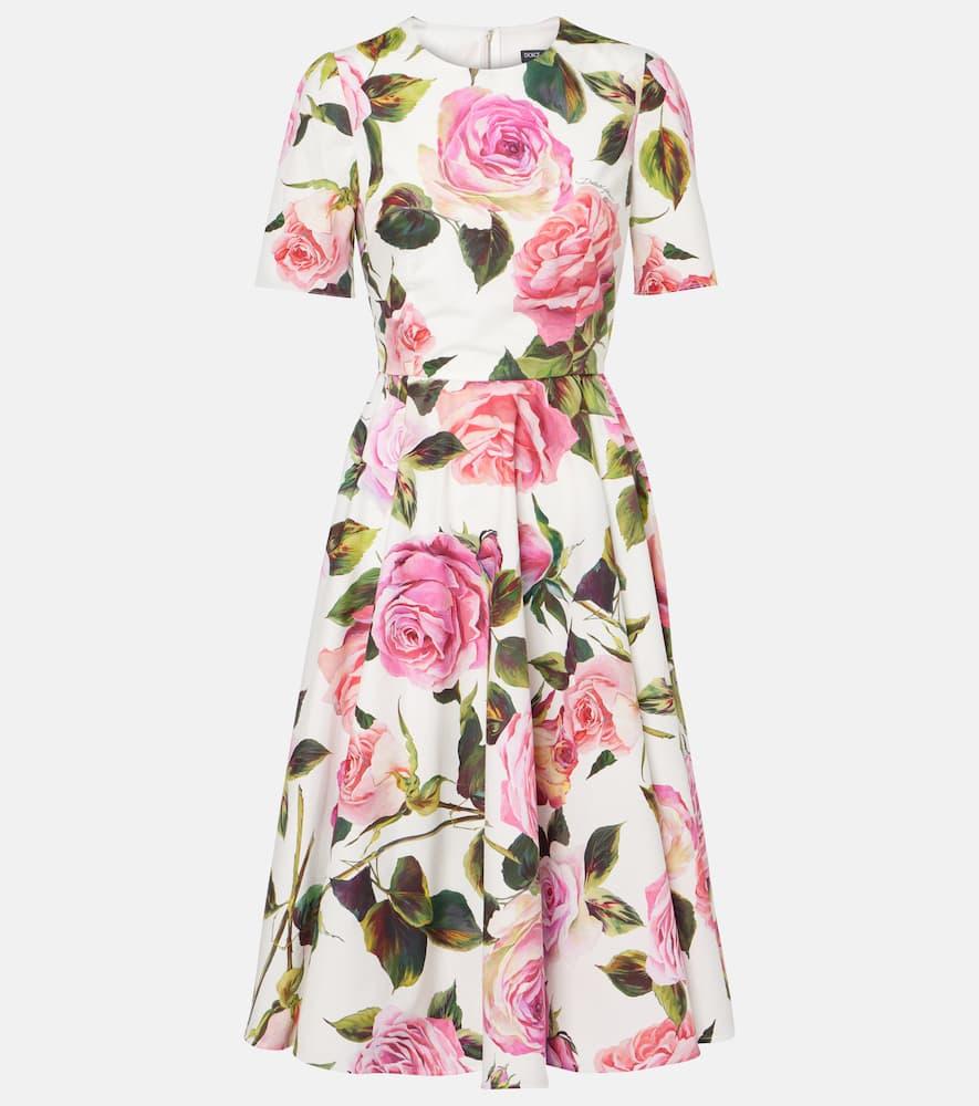 dolce & gabbana floral cotton midi dress