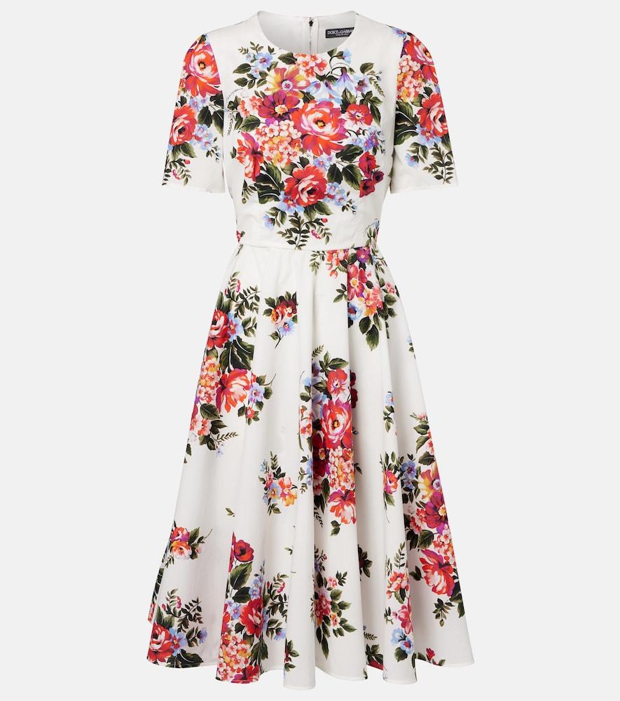 dolce & gabbana floral cotton midi dress