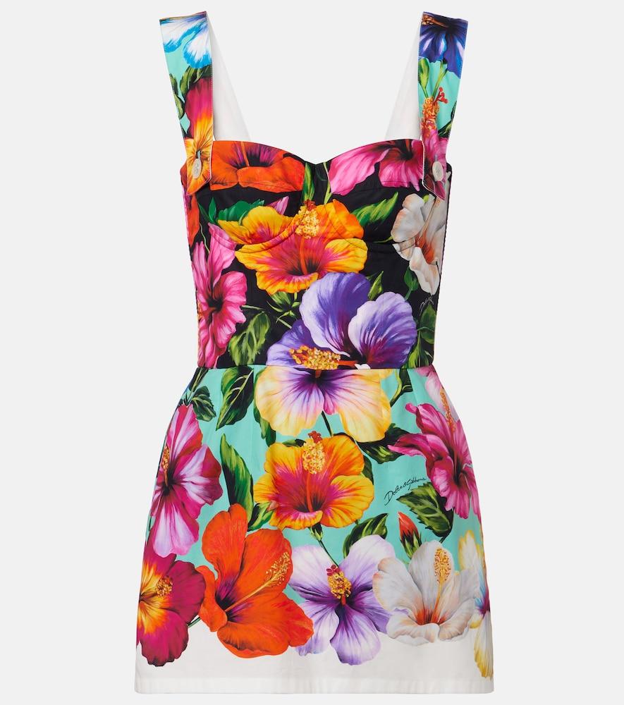 dolce & gabbana floral cotton minidress