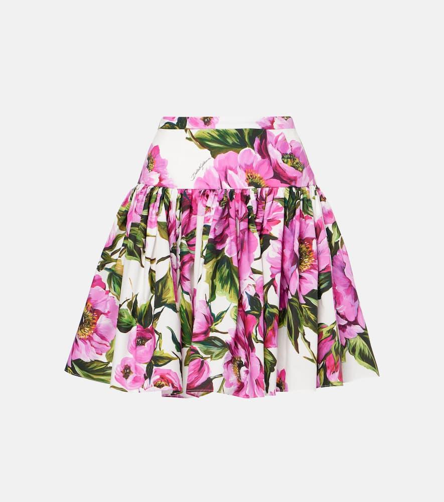 dolce & gabbana floral cotton miniskirt