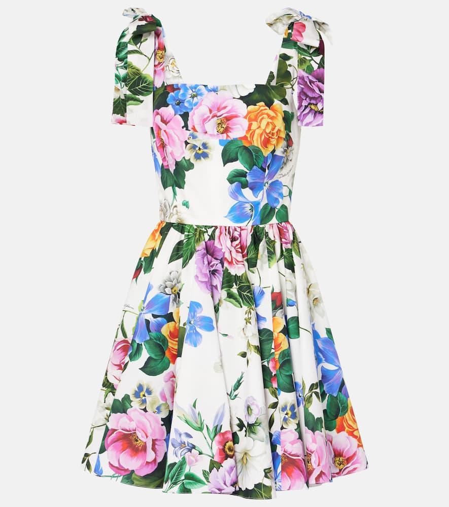dolce & gabbana floral cotton poplin minidress