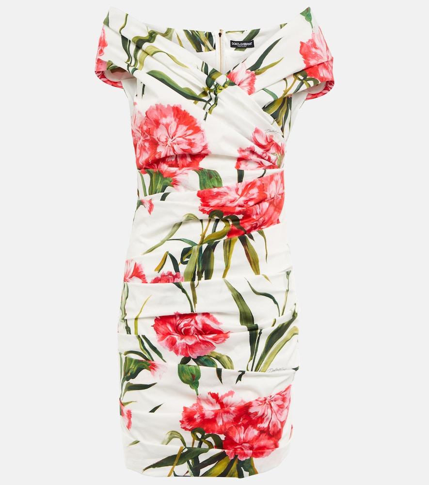 dolce & gabbana floral cotton poplin minidress