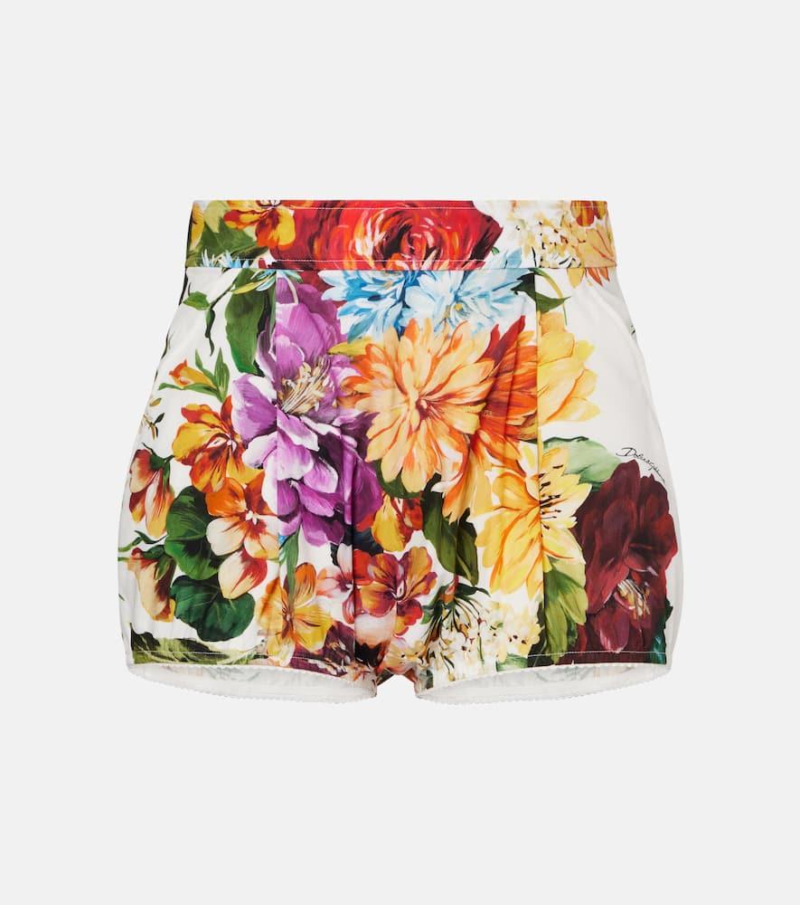 dolce & gabbana floral cotton poplin shorts