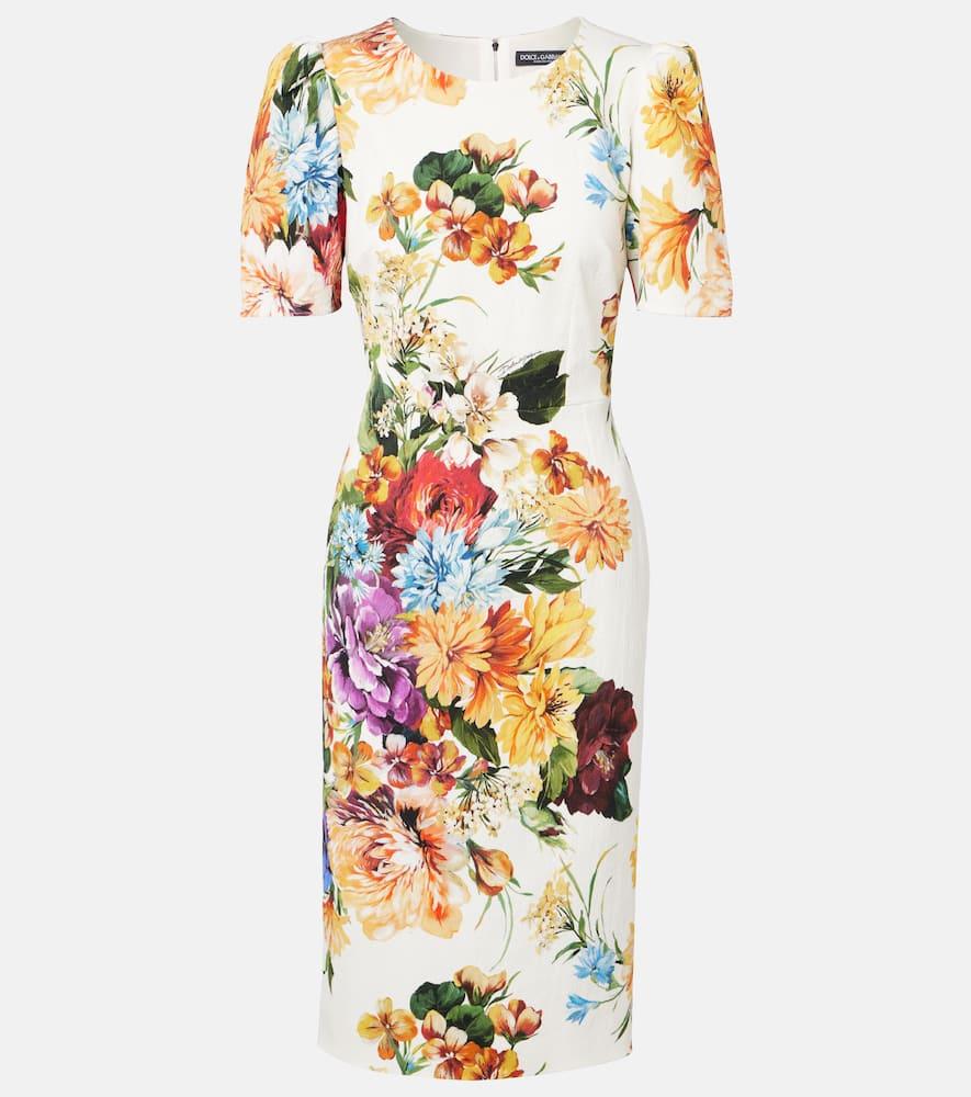 dolce & gabbana floral cretonne midi dress