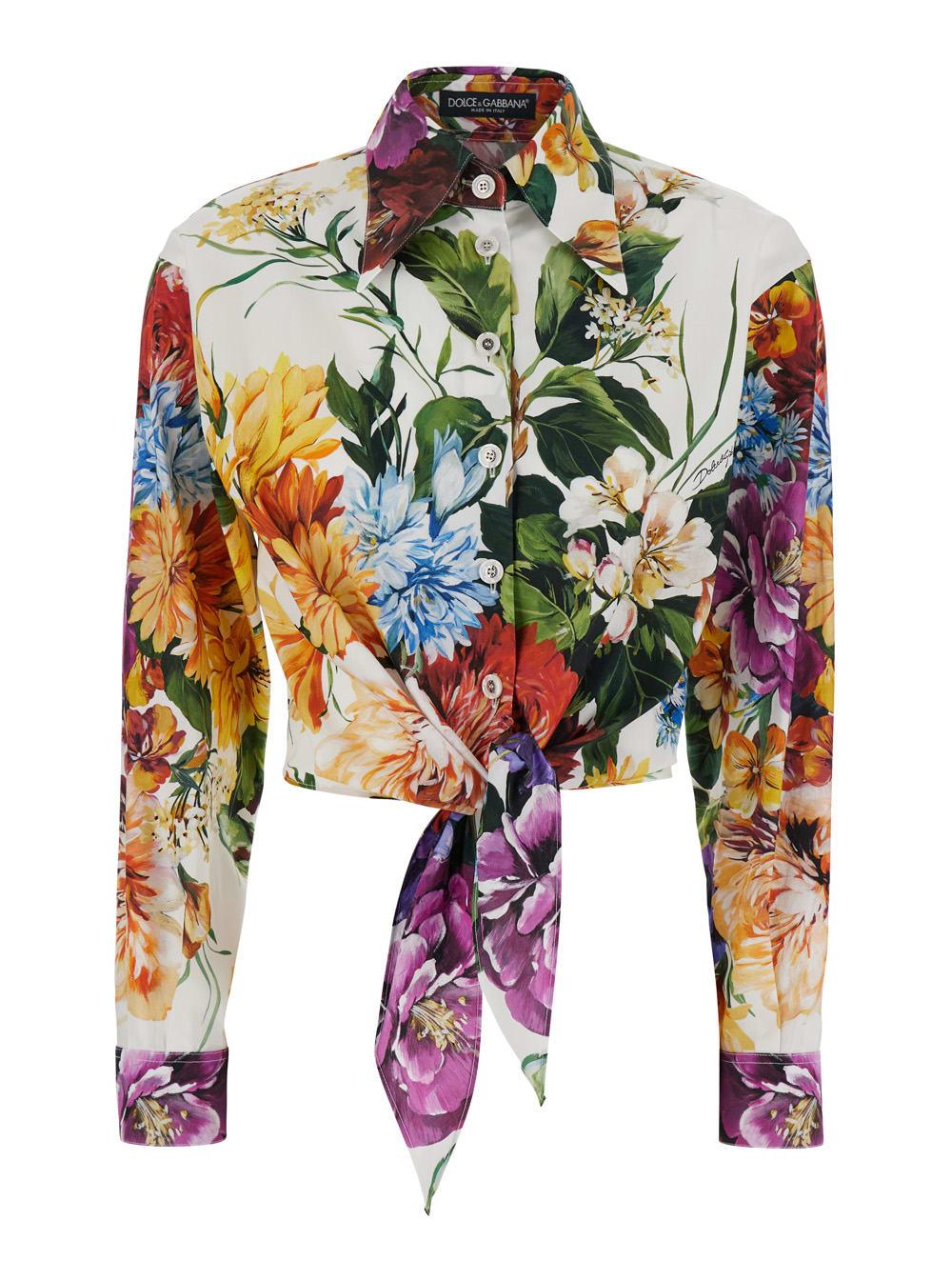 dolce & gabbana floral crop shirt