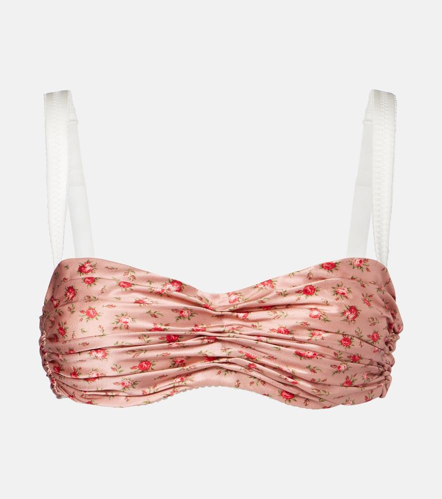 dolce & gabbana floral draped silk satin bra