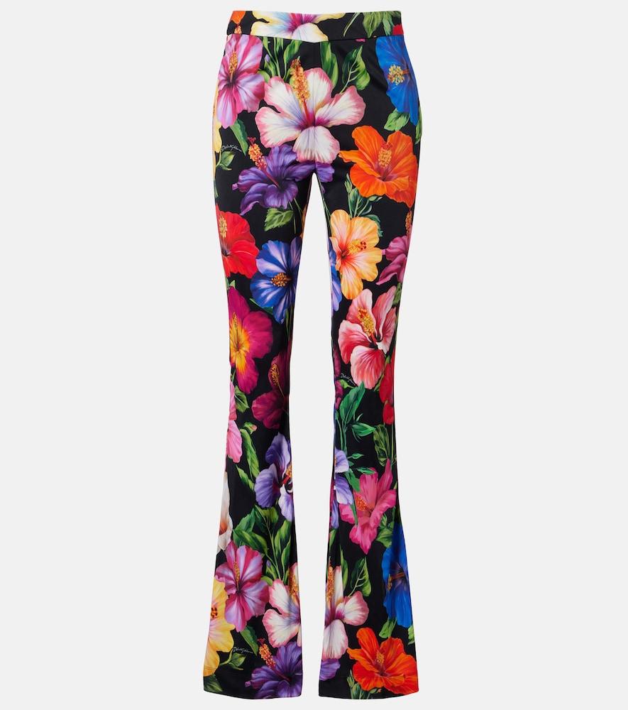 dolce & gabbana floral flared pants