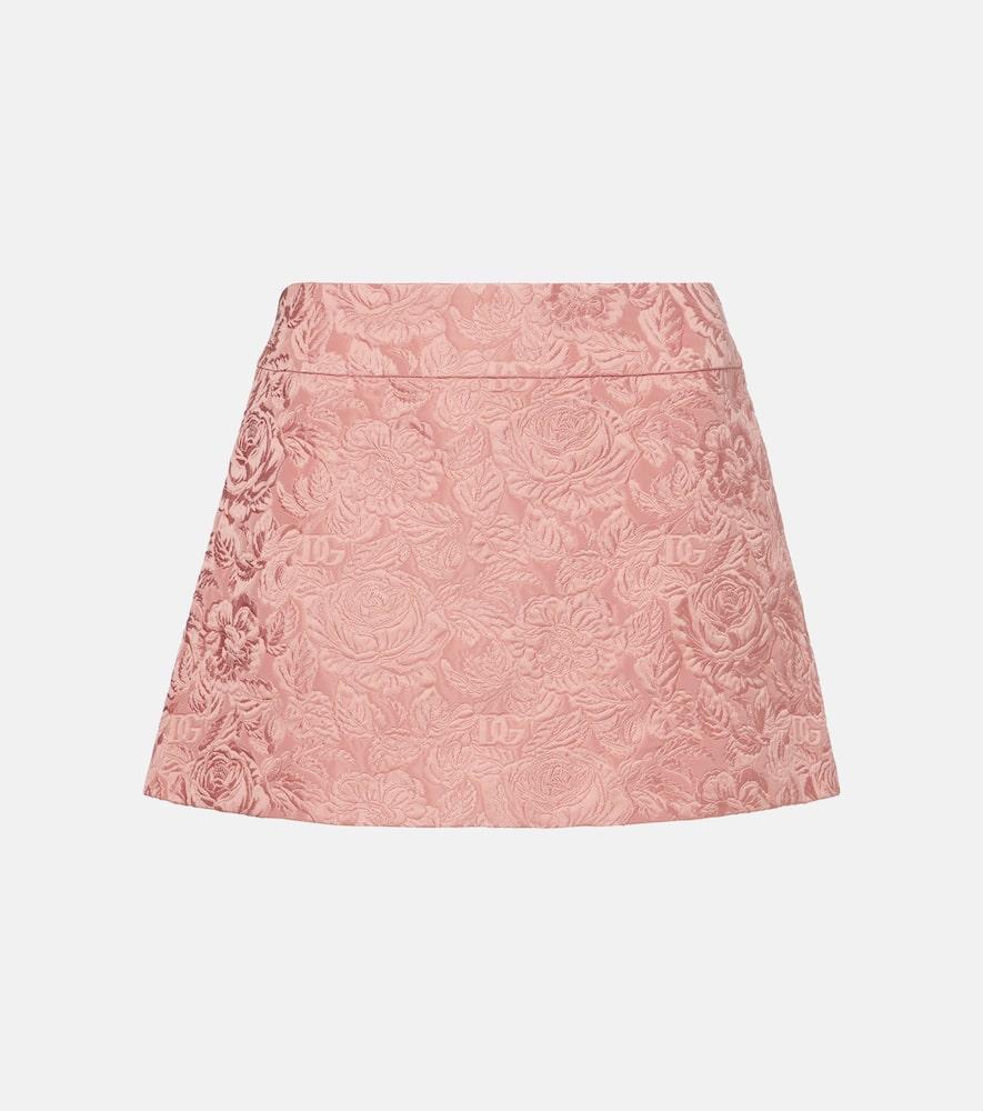 dolce & gabbana floral jacquard miniskirt