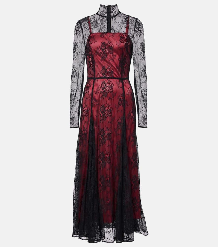 dolce & gabbana floral lace midi dress