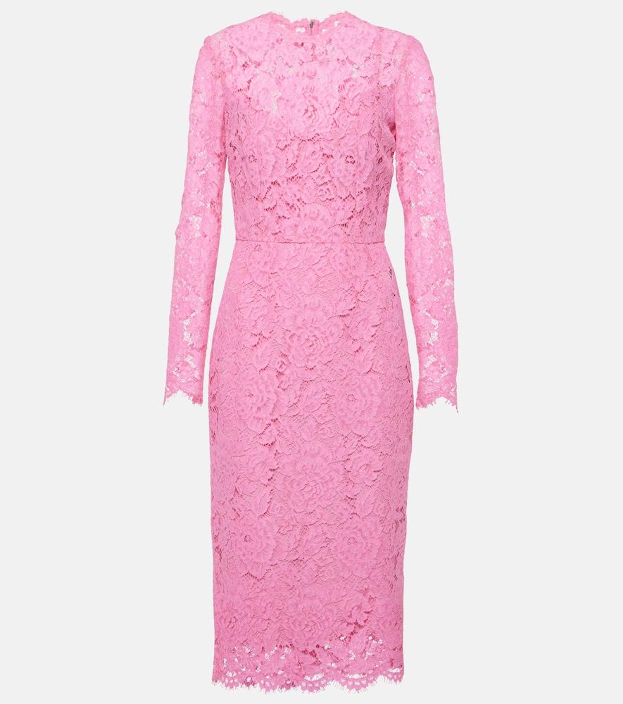 dolce & gabbana floral lace midi dress