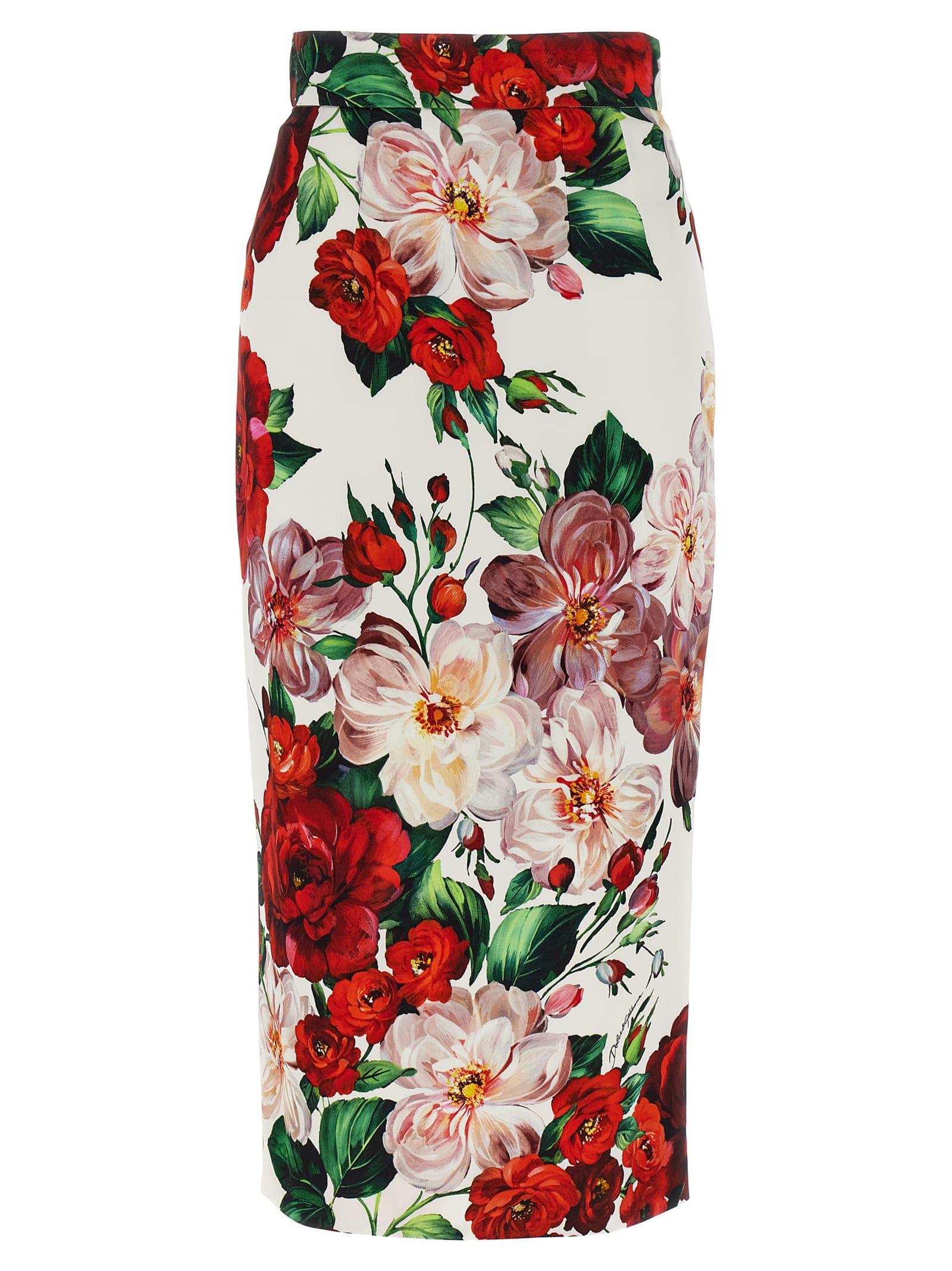 dolce & gabbana floral longuette skirt
