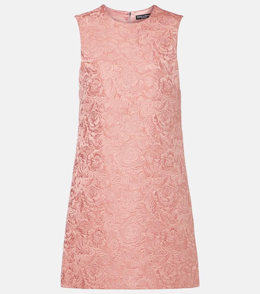 dolce & gabbana floral matelassé jacquard minidress