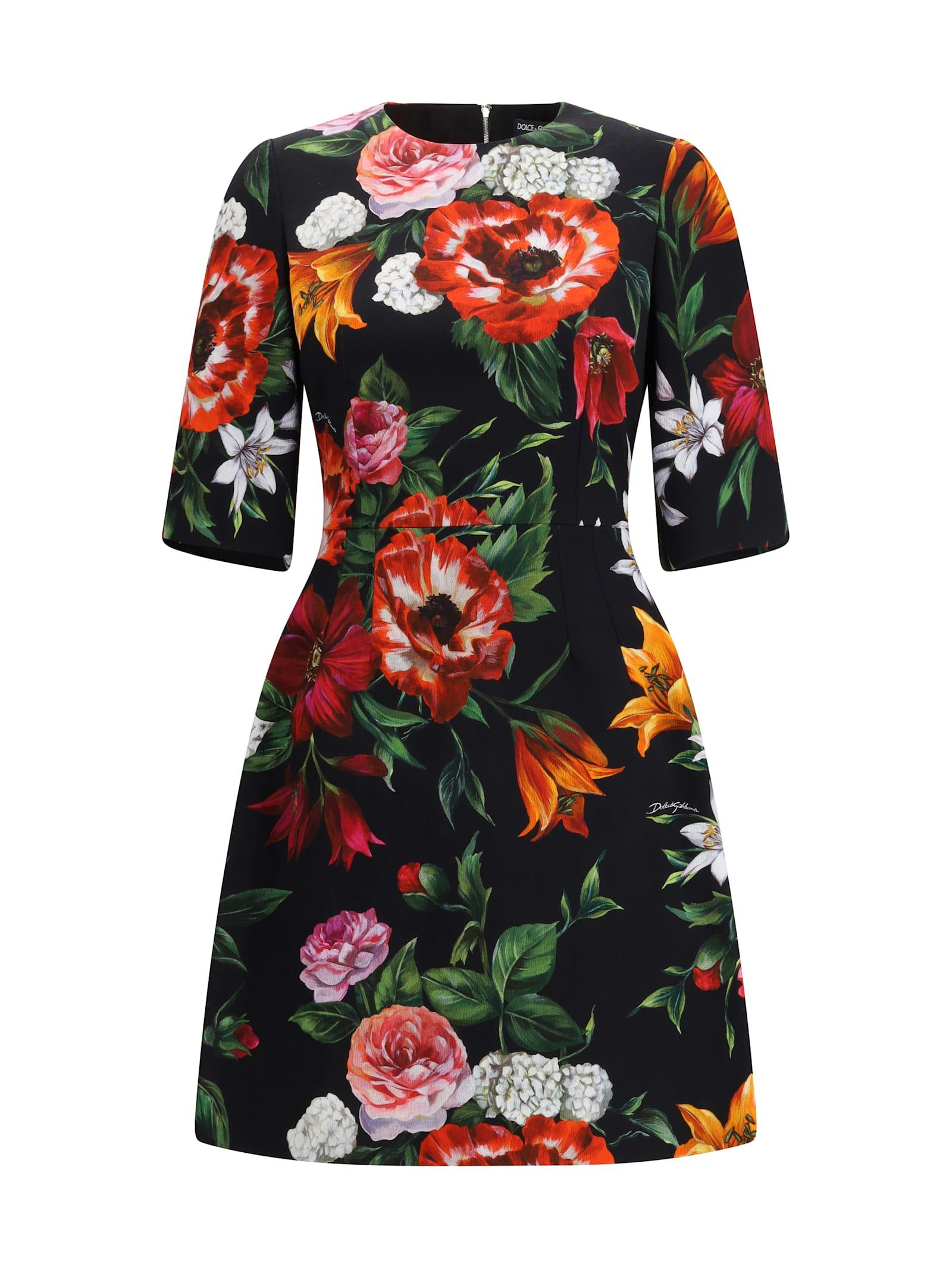 dolce & gabbana floral midi dress