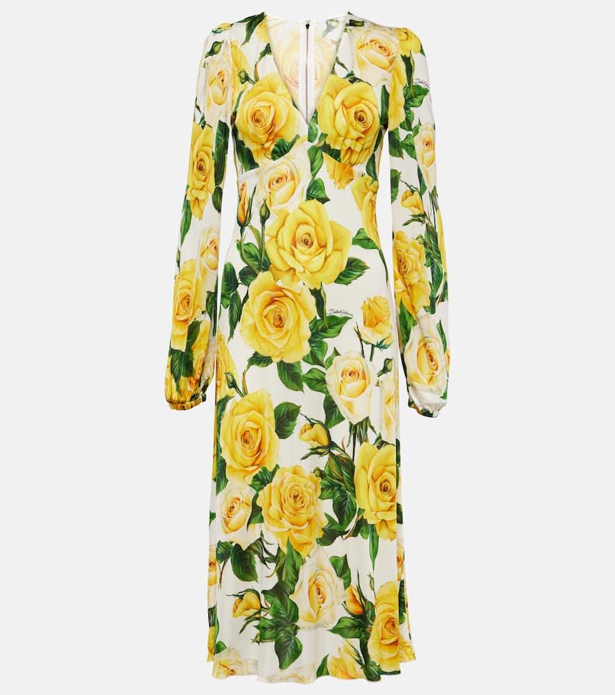 dolce & gabbana floral midi dress