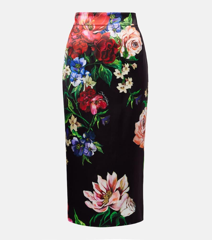 dolce & gabbana floral midi skirt