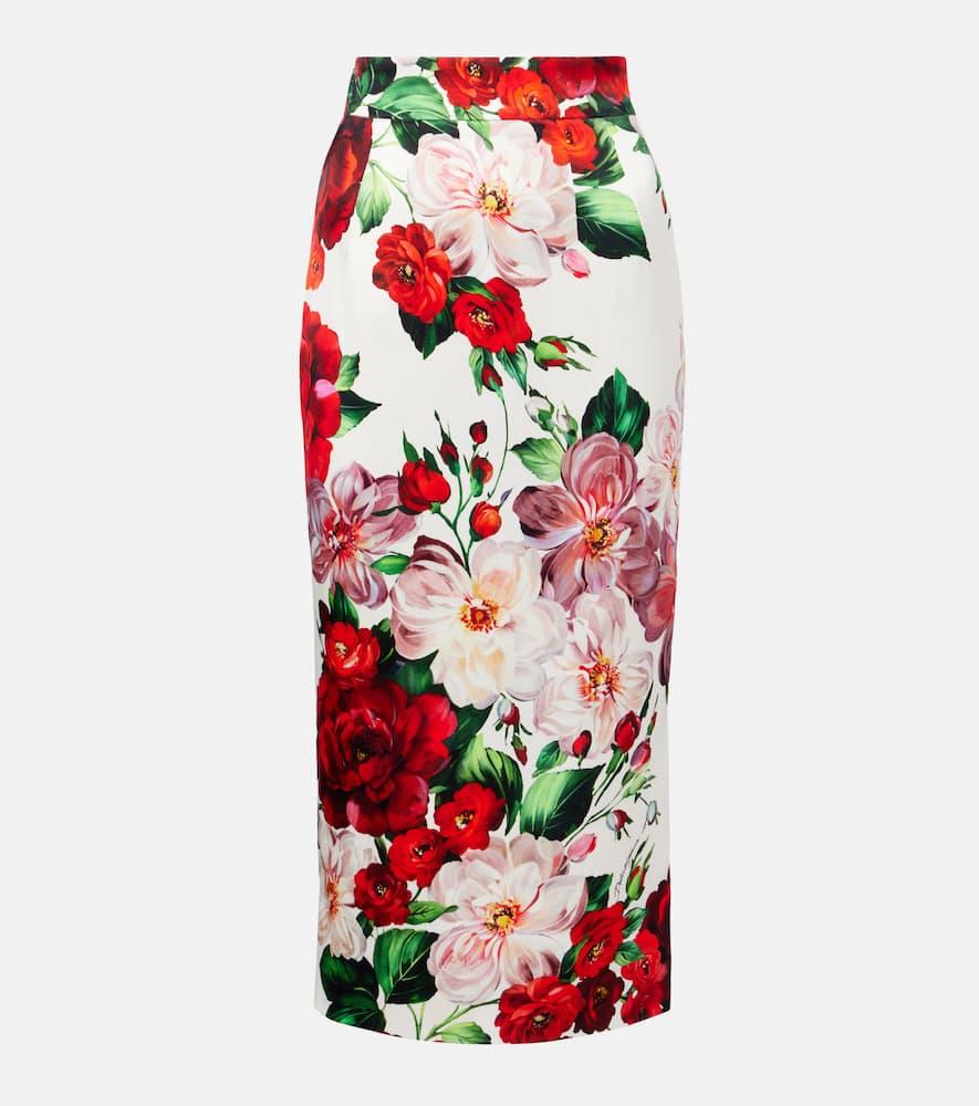 dolce & gabbana floral midi skirt