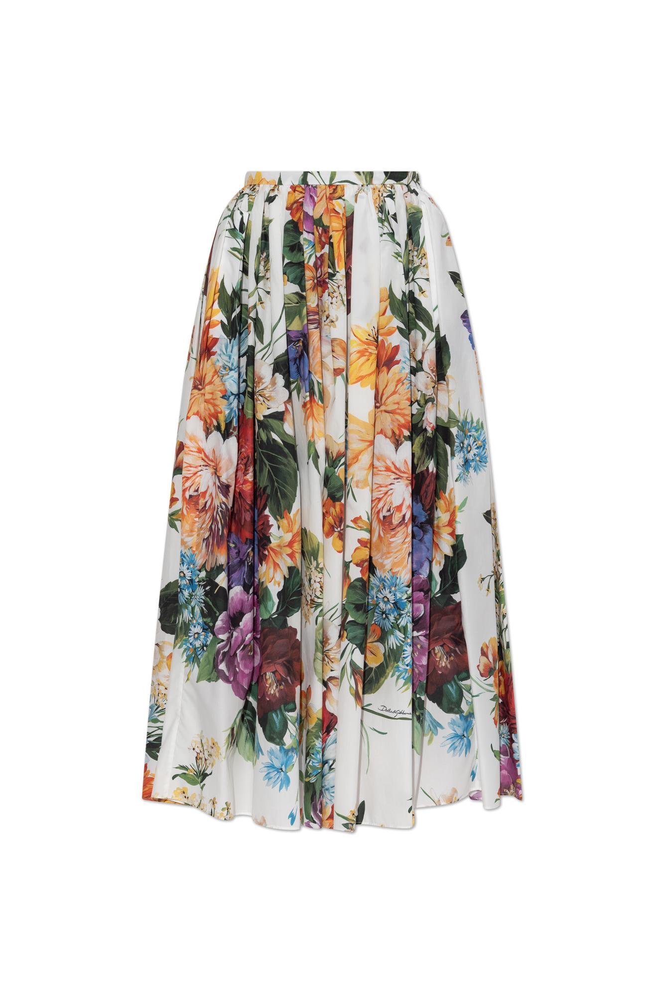 dolce & gabbana floral motif skirt