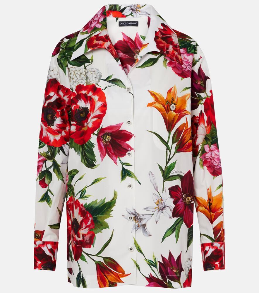 dolce & gabbana floral oversized cotton shirt