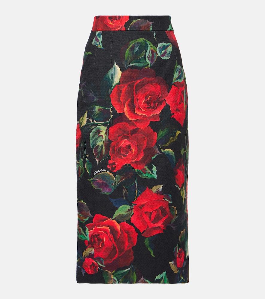 dolce & gabbana floral pencil skirt