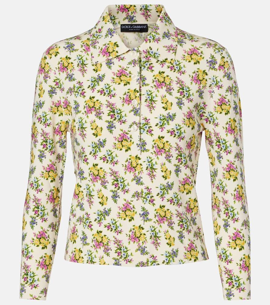 dolce & gabbana floral polo shirt