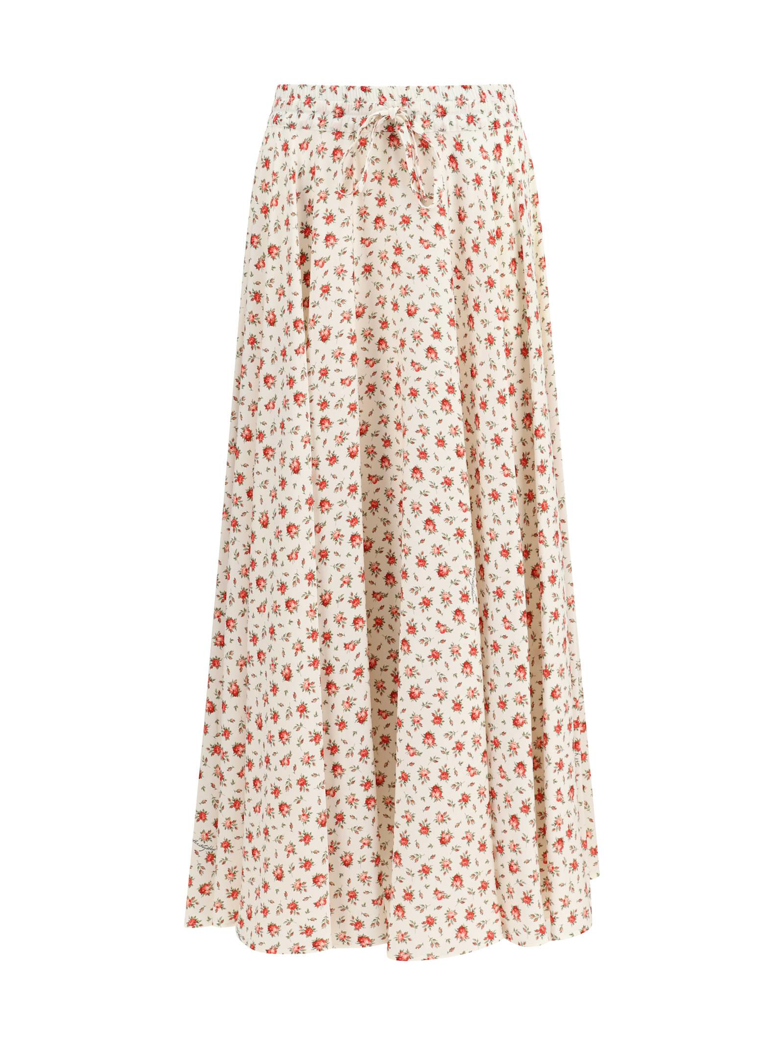 dolce & gabbana floral print drawstring midi skirt