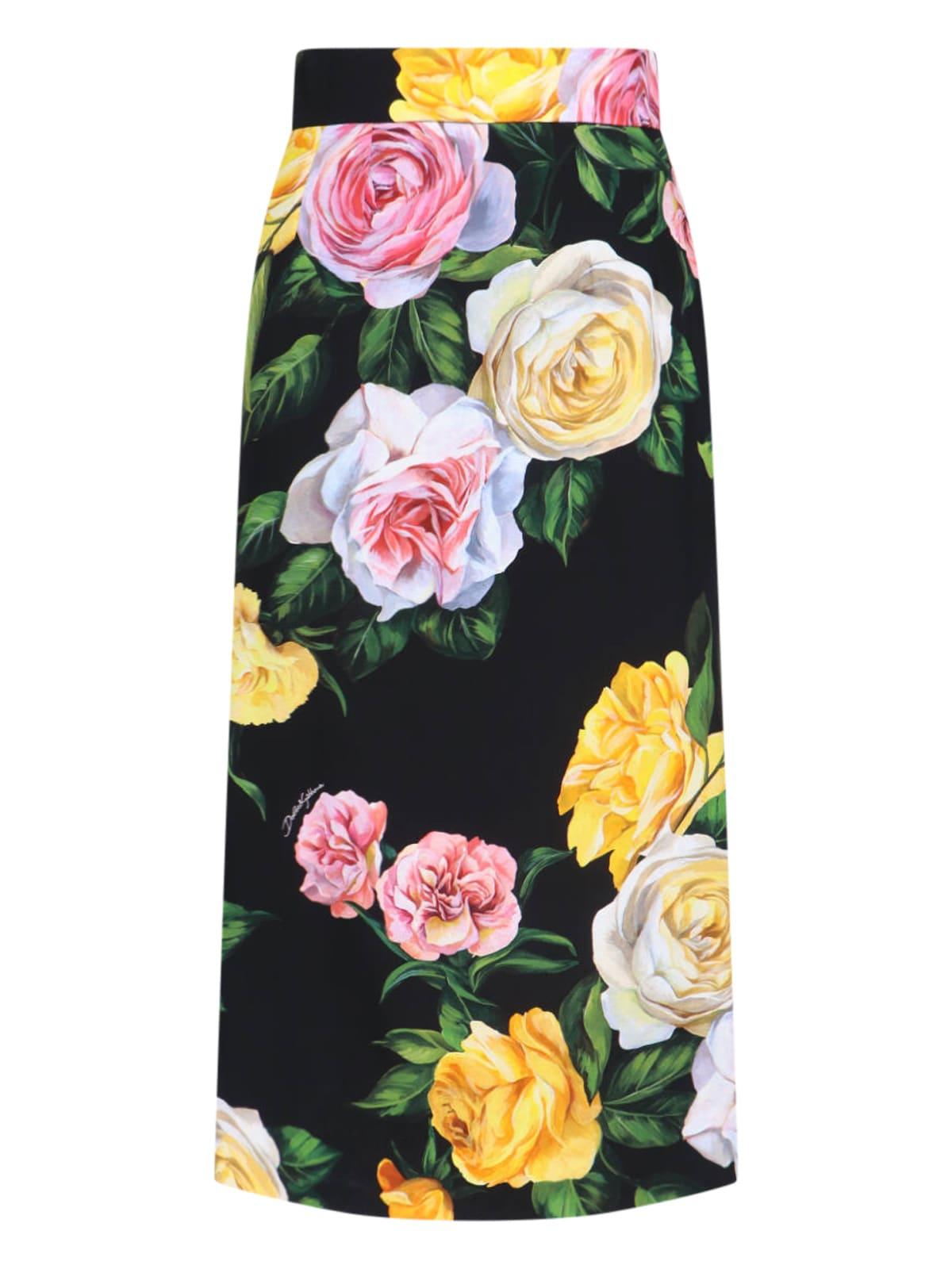 dolce & gabbana floral sheath skirt