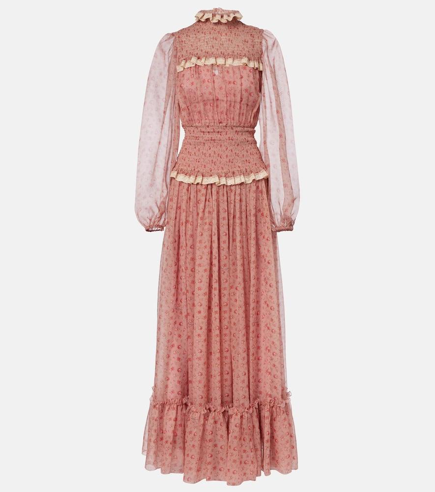 dolce & gabbana floral silk and cotton chiffon gown