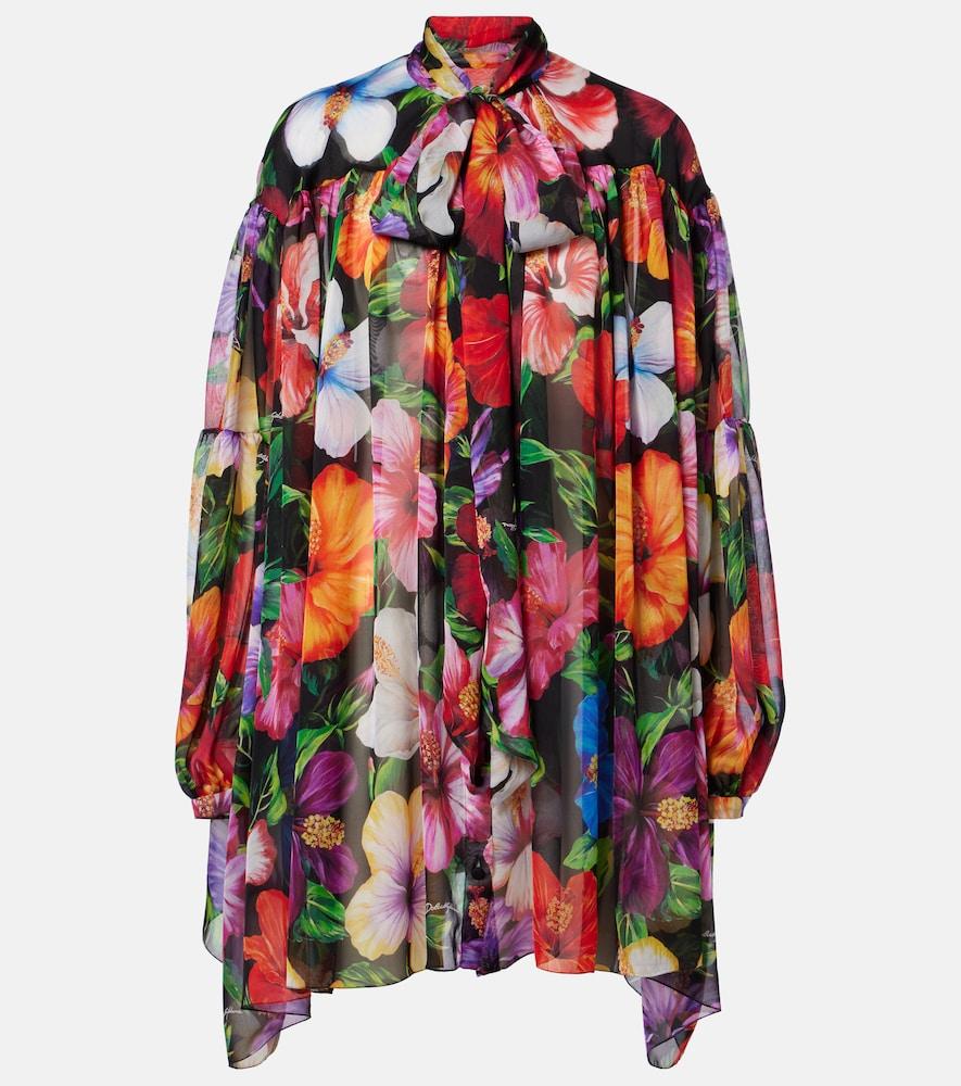 dolce & gabbana floral silk chiffon blouse