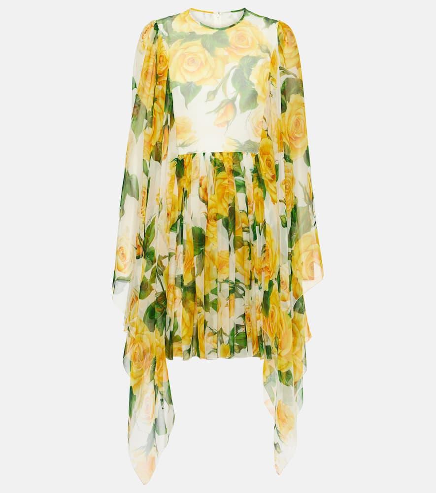 dolce & gabbana floral silk chiffon minidress